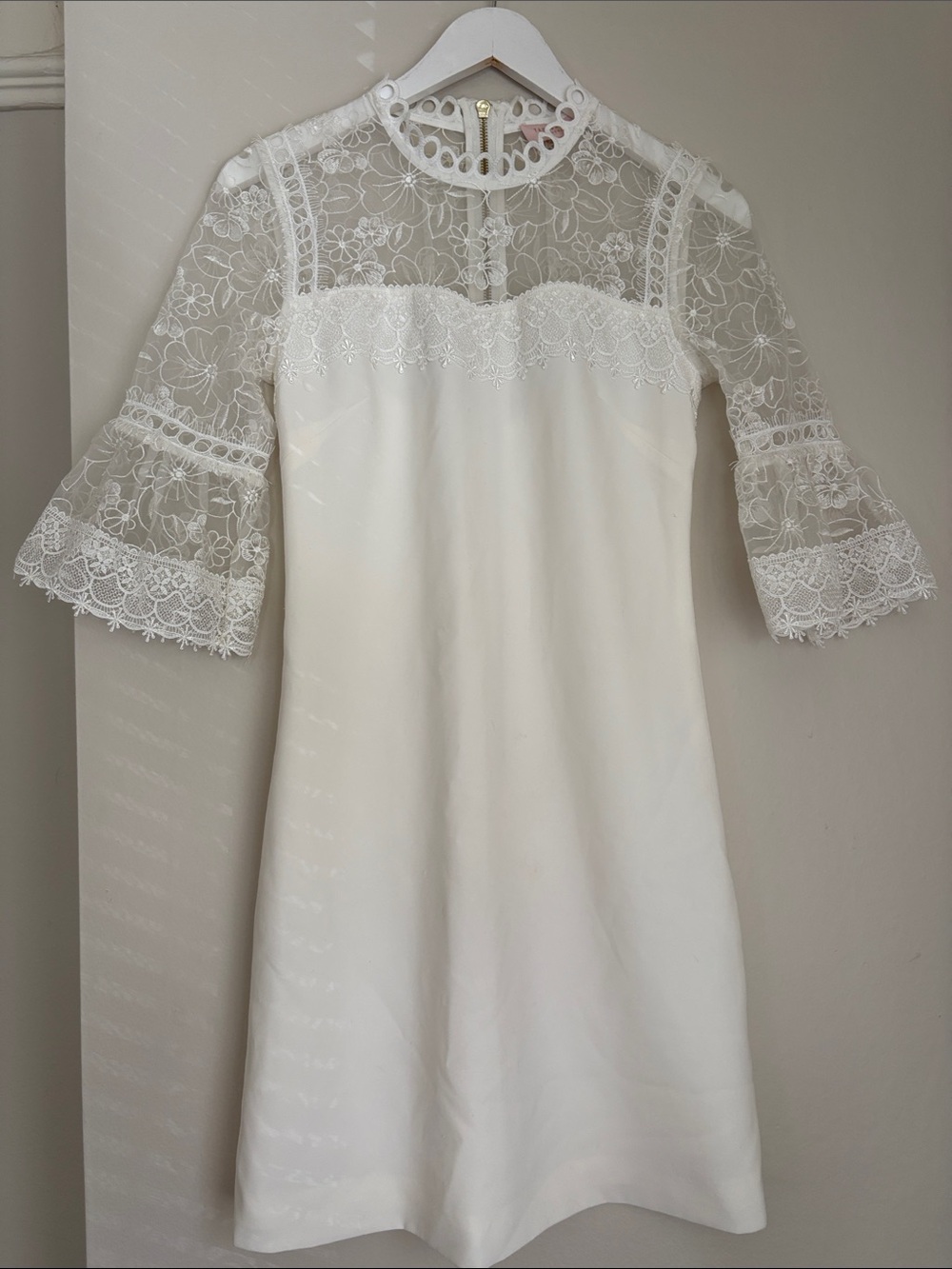 Ted Baker Ivory Lace Yoke Midi Dress